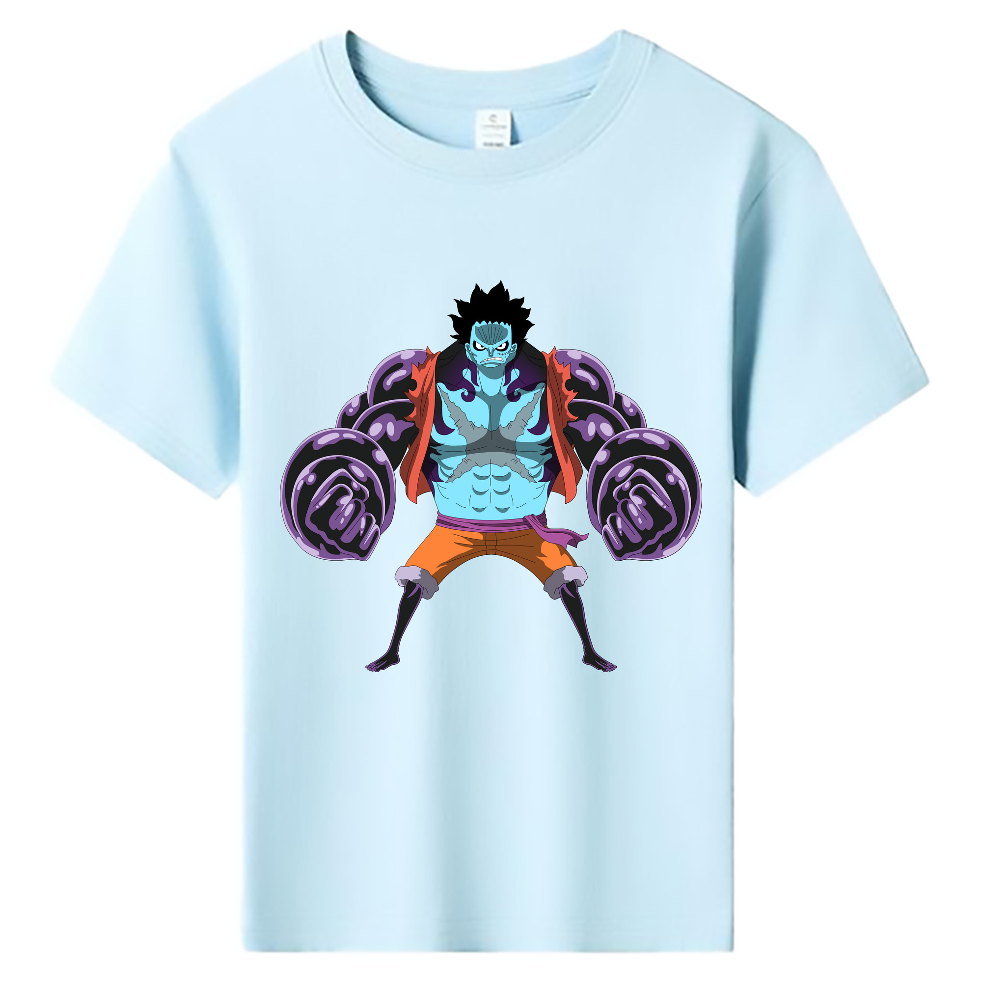 ワンピース モンキー・D・ルフィ ONE PIECE Monkey D. Luffy 綿100％キッズTシャツ（フロントプリント）